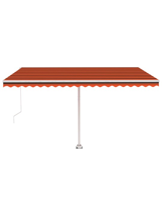 Volně stojící ručně zatahovací markýza 400x350 cm oranžovohnědá