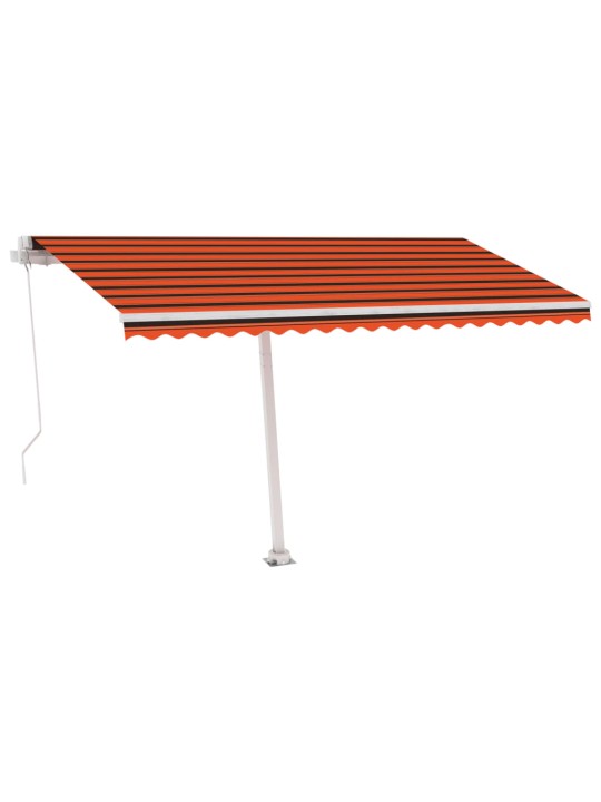 Volně stojící ručně zatahovací markýza 400x350 cm oranžovohnědá
