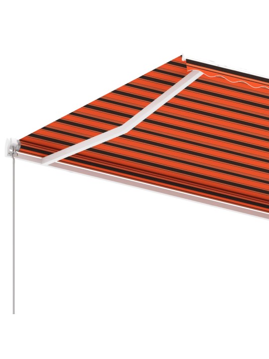 Volně stojící ručně zatahovací markýza 400x350 cm oranžovohnědá