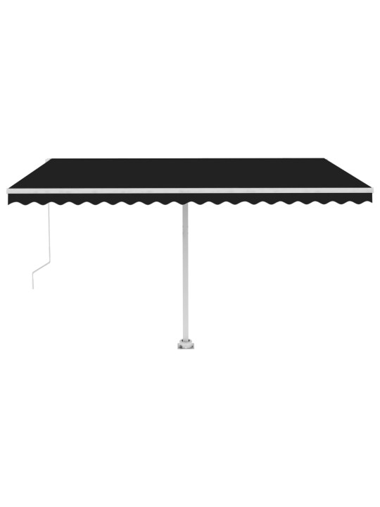 Ručně zatahovací markýza s LED světlem 400 x 350 cm antracitová