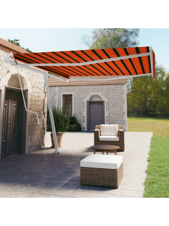 Volně stojící automatická markýza 400 x 350 cm oranžovo-hnědá