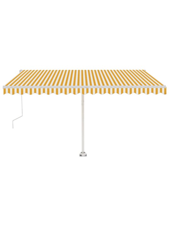 Automatická markýza LED a senzor větru 400x350 cm žlutobílá