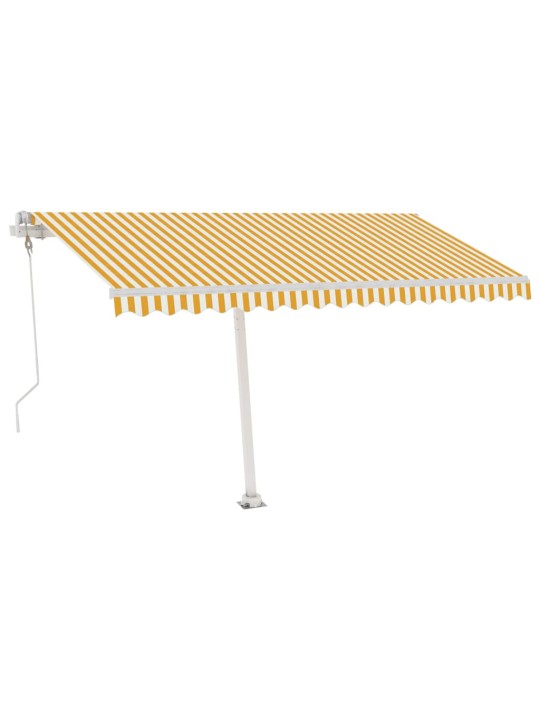 Automatická markýza LED a senzor větru 400x350 cm žlutobílá