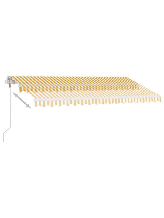 Automatická markýza LED a senzor větru 400x350 cm žlutobílá