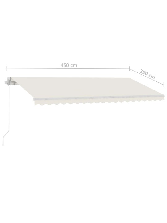 Volně stojící ručně zatahovací markýza 450 x 350 cm krémová