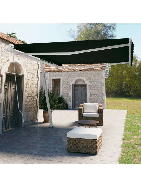 Volně stojící ručně zatahovací markýza 450 x 350 cm antracitová