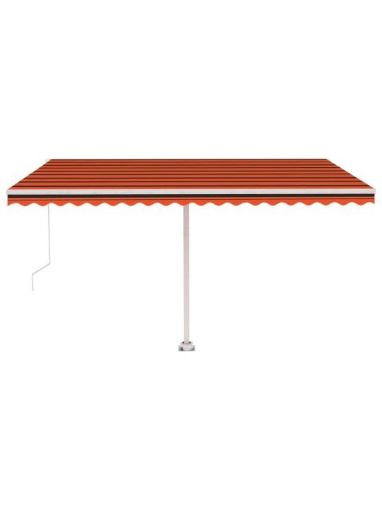 Volně stojící ručně zatahovací markýza 450x350 cm oranžovohnědá