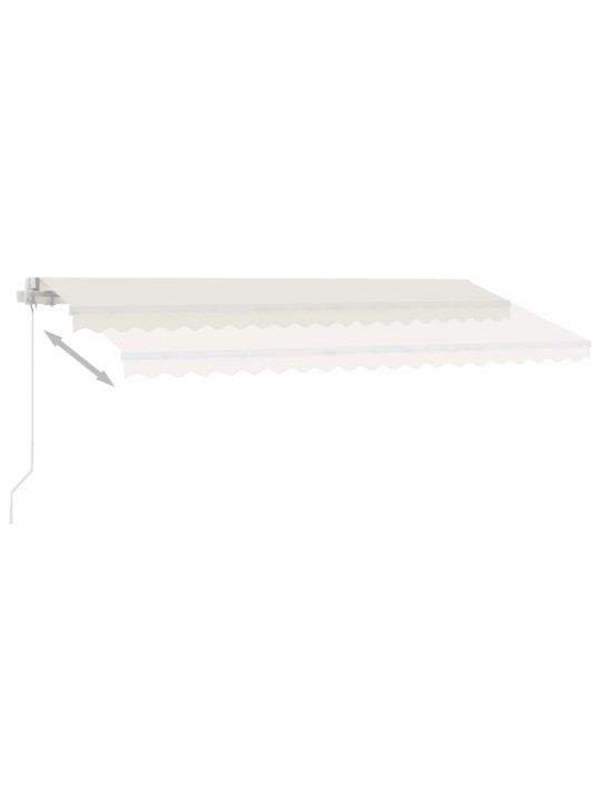 Ručně zatahovací markýza s led světlem 450 x 350 cm krémová