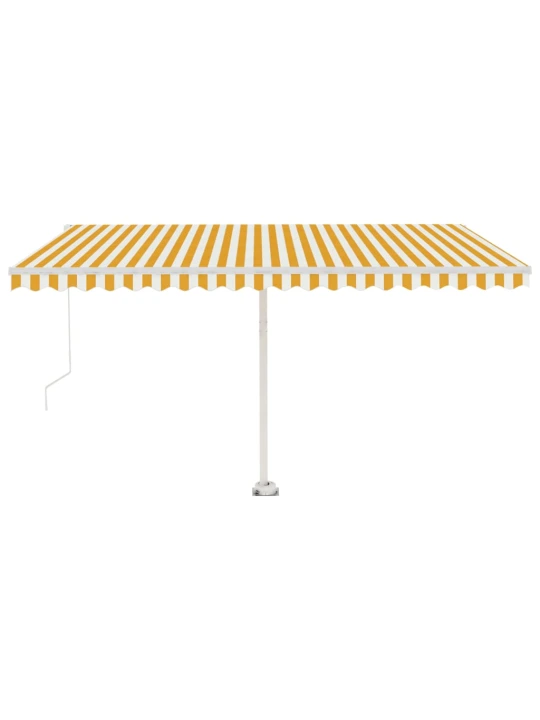 Ručně zatahovací markýza s led světlem 450 x 350 cm žlutobílá