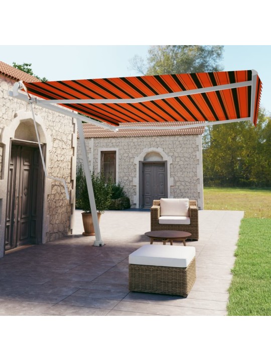 Volně stojící automatická markýza 450 x 350 cm oranžovo-hnědá