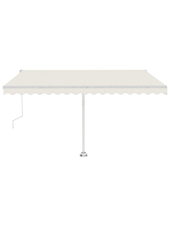 Automatická markýza LED a senzor větru 450 x 350 cm krémová