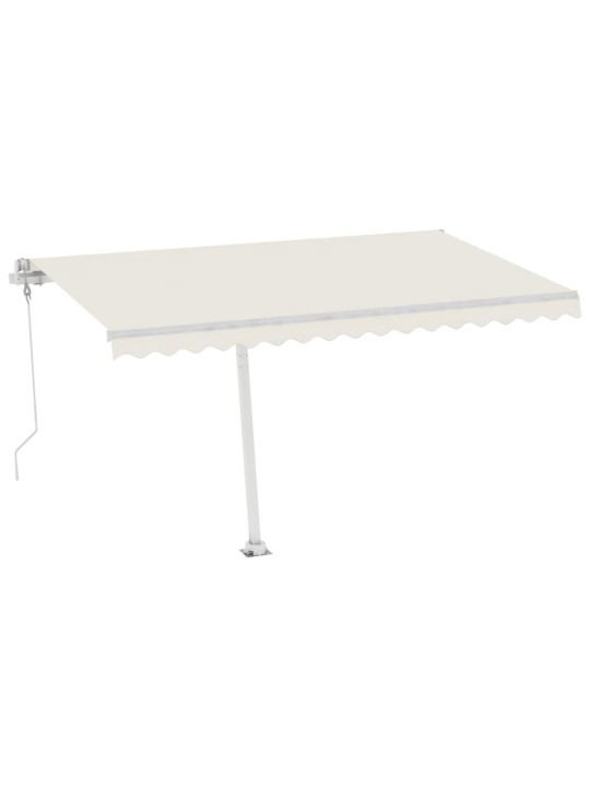 Automatická markýza LED a senzor větru 450 x 350 cm krémová