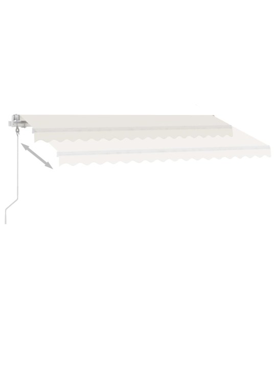 Automatická markýza LED a senzor větru 450 x 350 cm krémová
