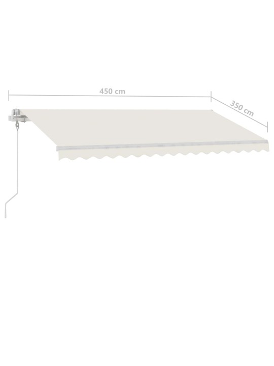 Automatická markýza LED a senzor větru 450 x 350 cm krémová