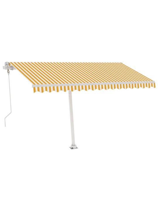 Automatická markýza LED a senzor větru 450 x 350 cm žlutá/bílá