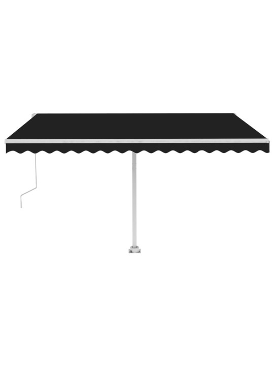 Automatická markýza LED a senzor větru 450 x 350 cm antracitová