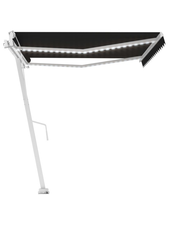 Automatická markýza LED a senzor větru 450 x 350 cm antracitová