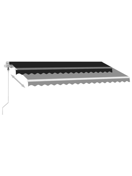 Automatická markýza LED a senzor větru 450 x 350 cm antracitová