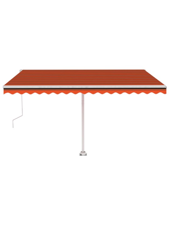 Automatická markýza LED a senzor větru 450x350 cm oranžovohnědá
