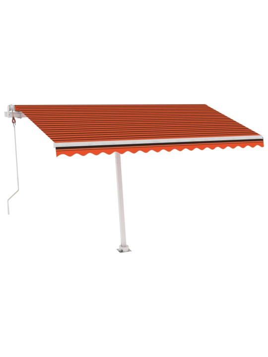 Automatická markýza LED a senzor větru 450x350 cm oranžovohnědá