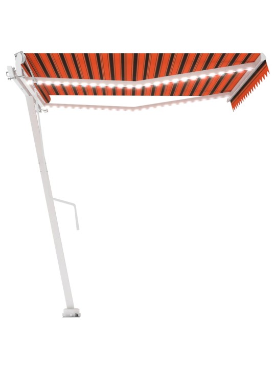 Automatická markýza LED a senzor větru 450x350 cm oranžovohnědá