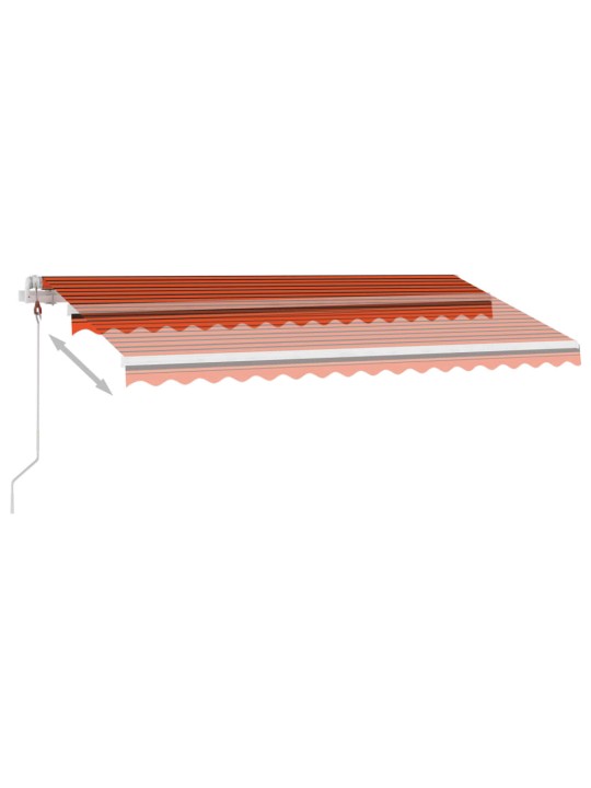 Automatická markýza LED a senzor větru 450x350 cm oranžovohnědá