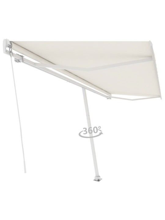 Volně stojící ručně zatahovací markýza 500 x 350 cm krémová
