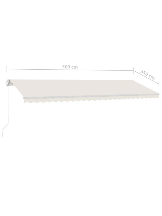 Volně stojící ručně zatahovací markýza 500 x 350 cm krémová