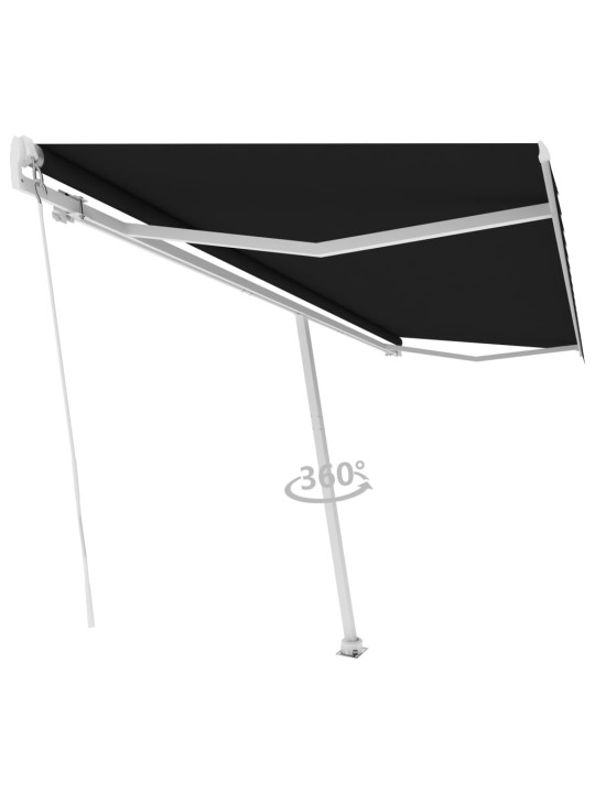 Volně stojící ručně zatahovací markýza 500 x 350 cm antracitová