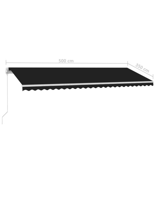 Volně stojící ručně zatahovací markýza 500 x 350 cm antracitová