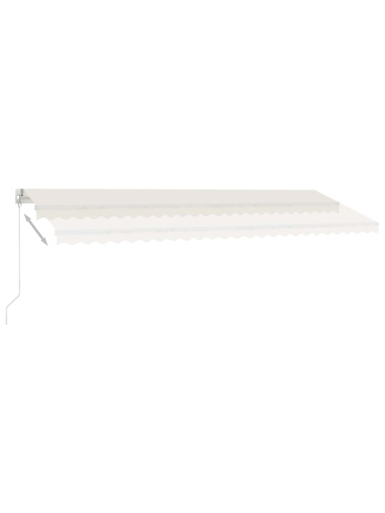 Ručně zatahovací markýza s led světlem 500 x 350 cm krémová