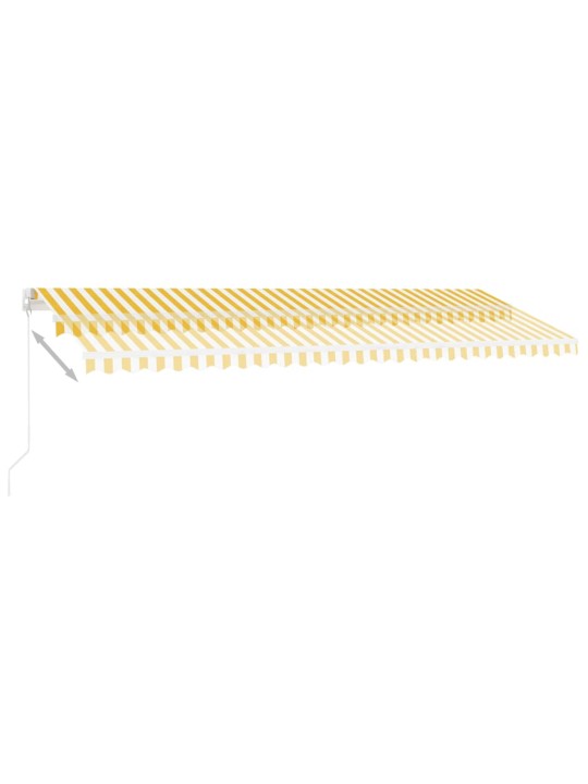 Ručně zatahovací markýza s led světlem 500 x 350 cm žlutobílá