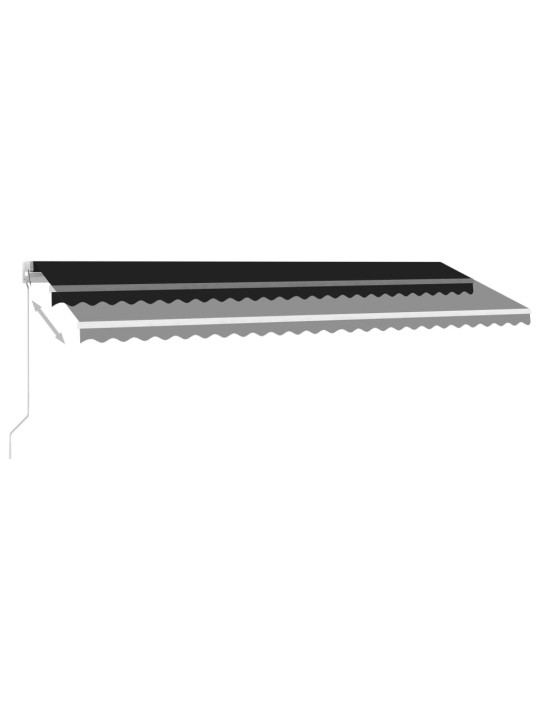 Ručně zatahovací markýza s led světlem 500 x 350 cm antracitová