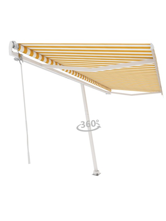 Volně stojící automatická markýza 500 x 350 cm žlutá/bílá