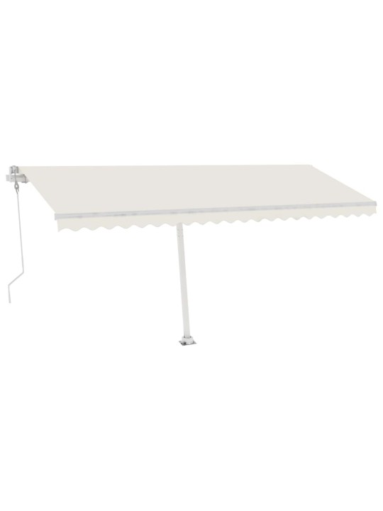 Automatická markýza LED a senzor větru 500 x 350 cm krémová