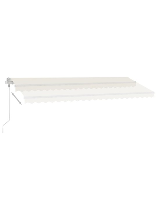 Automatická markýza LED a senzor větru 500 x 350 cm krémová