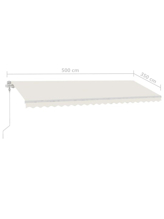 Automatická markýza LED a senzor větru 500 x 350 cm krémová