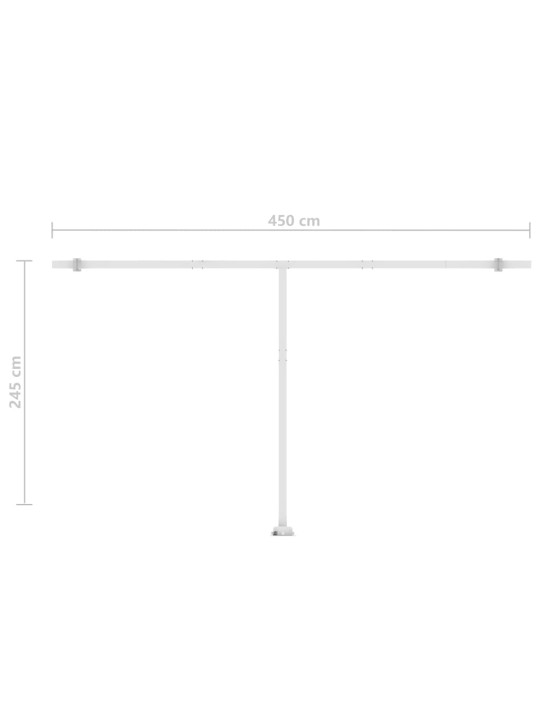 Automatická markýza LED a senzor větru 500 x 350 cm žlutá/bílá
