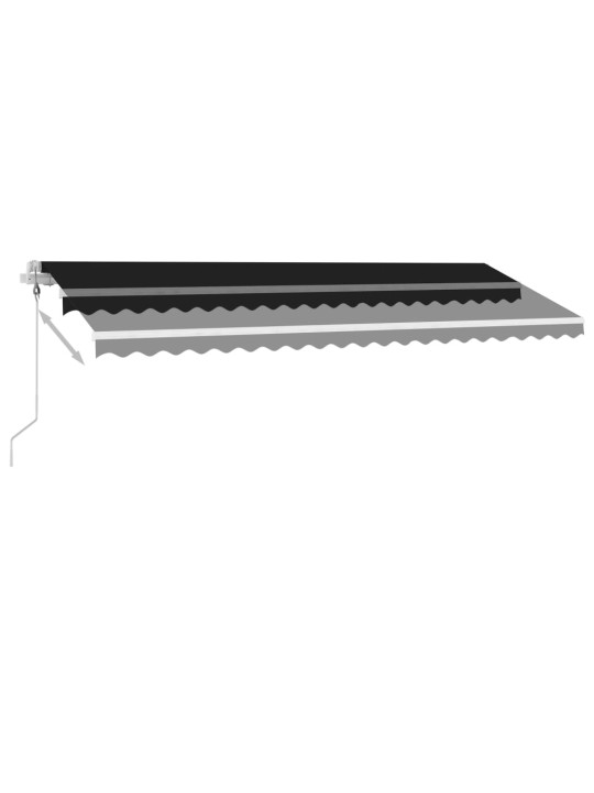 Automatická markýza LED a senzor větru 500 x 350 cm antracitová