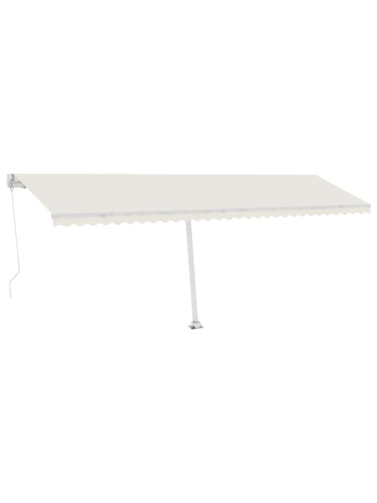 Ručně zatahovací markýza s led světlem 600 x 350 cm krémová