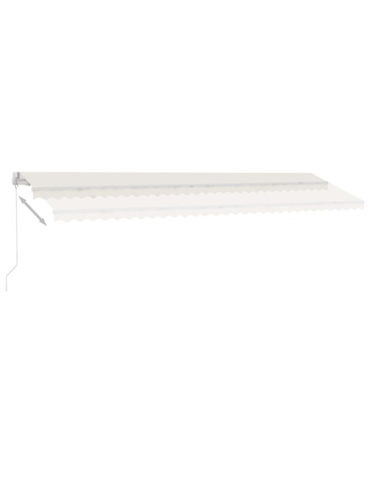 Ručně zatahovací markýza s led světlem 600 x 350 cm krémová