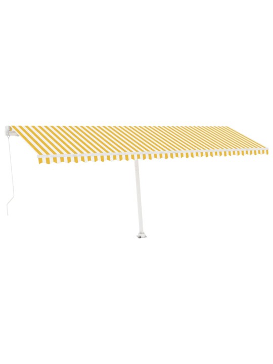 Ručně zatahovací markýza s led světlem 600 x 350 cm žlutobílá