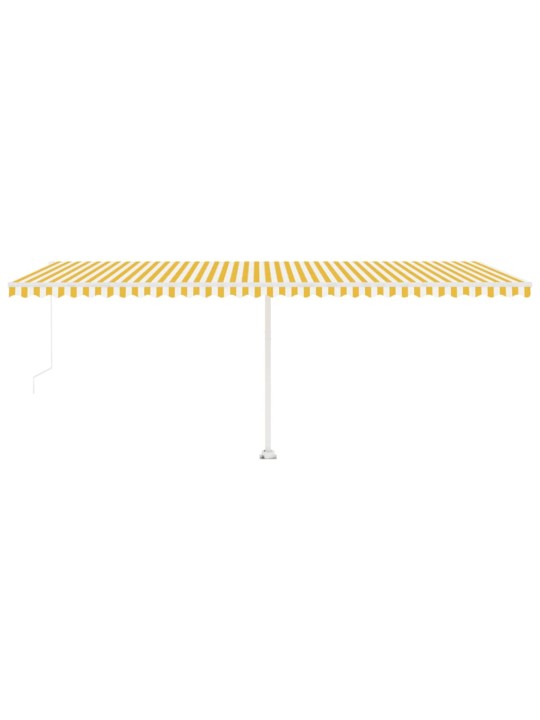 Ručně zatahovací markýza s led světlem 600 x 350 cm žlutobílá