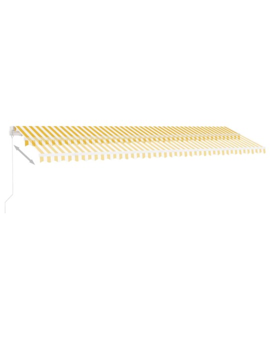 Ručně zatahovací markýza s led světlem 600 x 350 cm žlutobílá