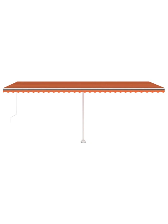 Ručně zatahovací markýza s led světlem 600x350 cm oranžovohnědá