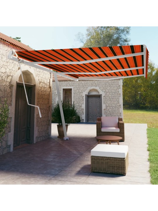 Volně stojící automatická markýza 600 x 350 cm oranžovo-hnědá