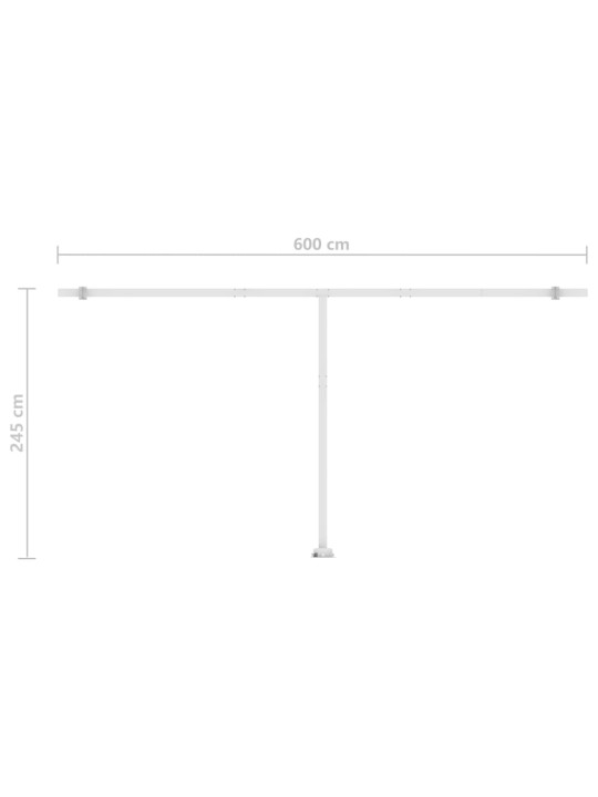 Automatická markýza LED a senzor větru 600 x 350 cm modrobílá