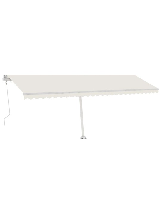 Automatická markýza LED a senzor větru 600 x 350 cm krémová