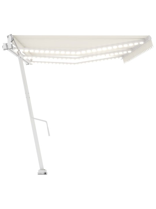 Automatická markýza LED a senzor větru 600 x 350 cm krémová