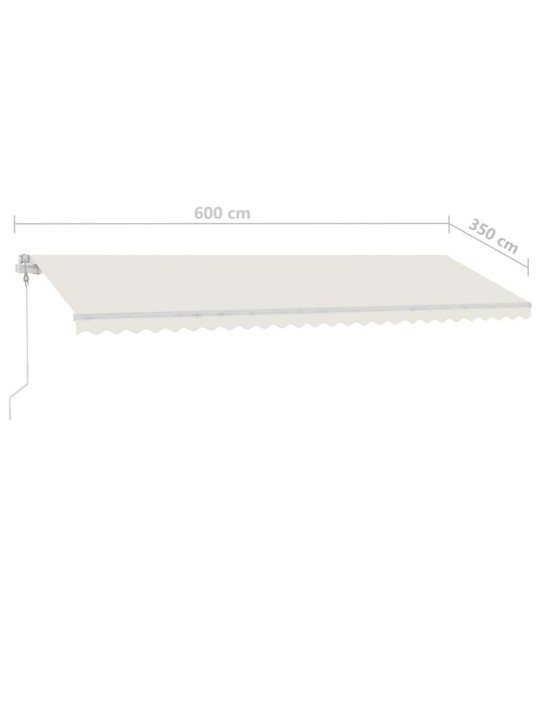 Automatická markýza LED a senzor větru 600 x 350 cm krémová